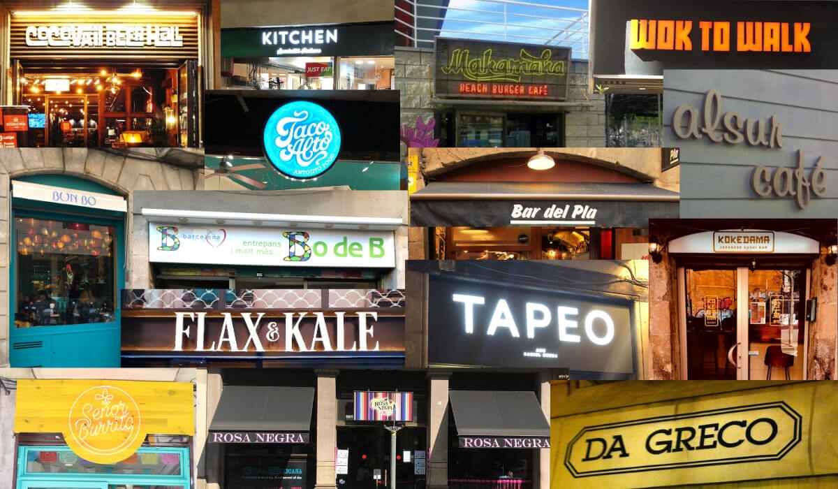 Collage of best places to eat in Barcelona