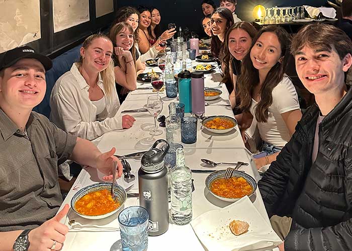 ALBA students having lunch